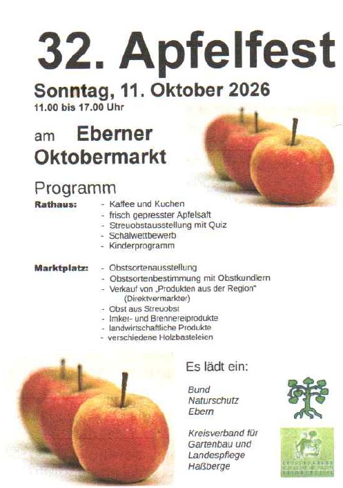 Apfelfest am 11.Oktober – Besonderheiten